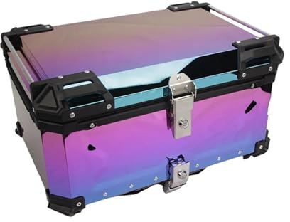 SWVYDC Motorcycle Top Case 45L 55L 65L 80L 100L Stainless Toolbox Motorcycle Electroplating Color Tail Box Trunk Universal Top Tail Rear Luggage motorbike storage(100L)