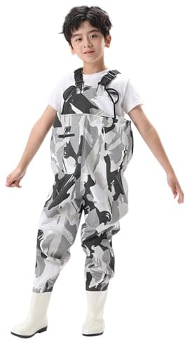 Kids Waders Fishing Waders Kids Chest Wader Waterproof Youth Waist With Boots Fishing Hunting Overalls Wader Fishings With A Pocket For Toddler Children Boys Girls