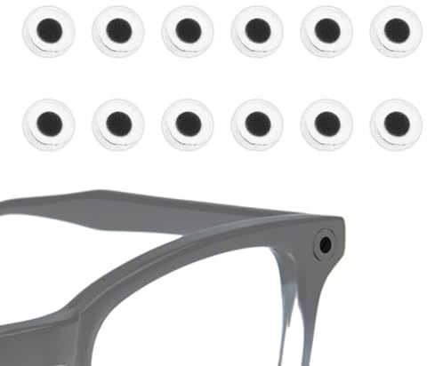 12 Stück LED Lichtblockierende Aufkleber für Ray-Ban Meta Wayfarer Skyler Headliner Oakley Meta HSTN, Schwach Haftende Smart Glasses Blackout Covers Aufkleber
