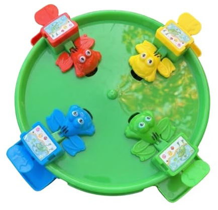 B&G International Jeu de Grenouilles Mange-Billes, 31 cm, Plastique ABS, pour 2 à 4 Joueurs, avec Plateau, 4 Grenouilles et 30 Billes, dès 3 Ans