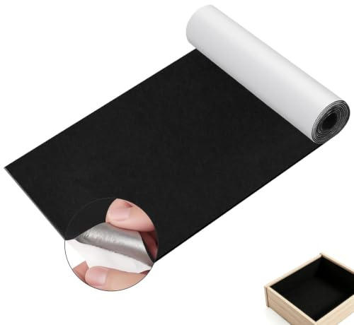 Rollo de Fieltro Adhesivo Negro (150 x 32 cm, 3mm Grosor), Fieltro Autoadhesivo para Muebles, Manualidades y Proyectos de Bricolaje, Protector de Suelo Antideslizante y Antirayaduras, Fácil de Cortar