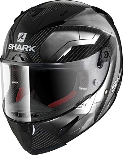 SHARK Motorradhelm Hark Race-R PRO Carbon Deager, Schwarz/Weiß, Größe M