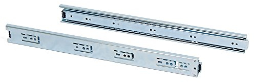 Emuca 3028705 Coppia di Guide/Binari con Cuscinetti a Sfere ad Estrazione Totale 45mm x 250mm per Cassetto