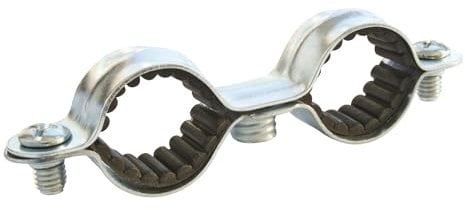 SOMATHERM FOR YOU, Collier double isophonique Ø14 mm en acier nickelé - Sachet de 10 pièces - Fixation pour tubes rigides - Réduction des bruits et vibrations - Durable et efficace