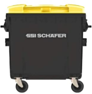 CONTENEUR POUBELLE 660 litres pointe de diamant gris, couvercle gris