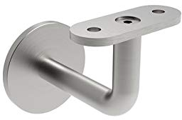 Sellon24® Edelstahl Handlauf Handlaufhalter flach gerade Halterung Wandhalter für Treppengeländer Edelstahlrohr Vierkantrohr Wandbefestigung Handlaufträger Holzhandlauf