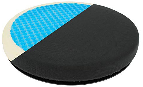 S SUMEX Cojín Redondo Giratorio 360 Grados Viscolastico, con Gel y Memory Foam para Coche, Oficina y Todo Tipo de Asientos, RK19009