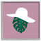 Stupell Industries Tropical Look Fashion Monstera Leaf Floppy Hat, Designed by Atelier Posters Wandbild, gerahmt, Grau, violett, 12x12