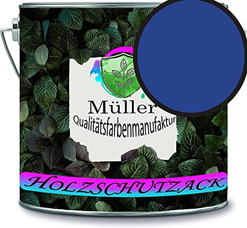 Holzschutzlack Holzlack Holzlasur wetterbeständiger Langzeitschutz Wetterschutzfarbe Holzschutzfarbe RAL 5005 Signalblau // Müller Qualitätsfarbenmanufaktur