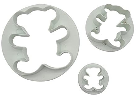 Yolli Teddy Bear Fondant Cutter Set - 3 Sizes - Sugarcraft Tools (1 Pk)