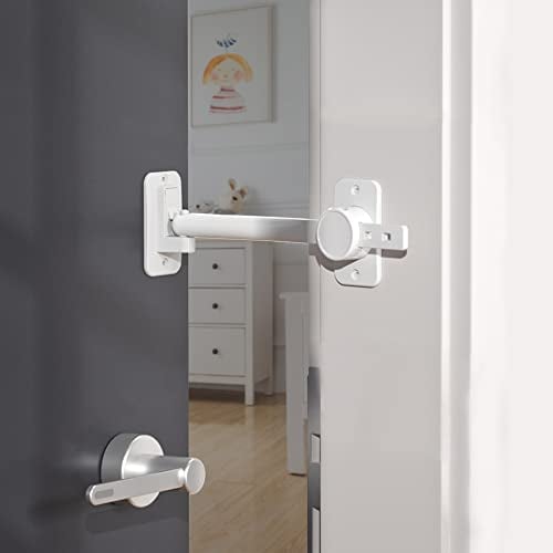 SAFELON Baby-Sicherheitstür Fingerklemmschutz, Türschloss und Türstopper für Kinder und Haustiere, bequemer Katzenzugang(Weiß) (1)