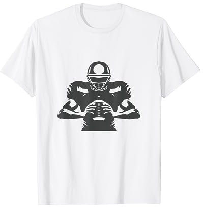 RTstyles American Football Spieler Design für jeden Sonntag T-Shirt, S, Weiß