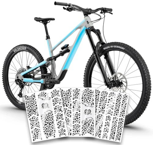 unleazhed Bike Protection BP01 Frame Edition Girls Shred White GLÄNZEND| Rahmenschutzfolie für Mountainbikes | Made in Germany | 35 -teiliges komplett Rahmenschutz-Set | extrem reißfest