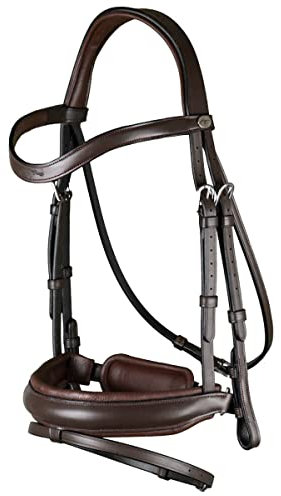 Dy'on Trense Working Collection Kombiniertes Reithalfter mit breitem Nasenriemen - Full/WB - Braun