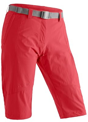 Maier Sports Kluane, Kurze Damen Wanderhose, Wasserabweisende Outdoorhose für Trekking und Hiking, PFC-frei, mSTRETCH pro 4 & Dryprotec, Rot, 40 (W31/L31)