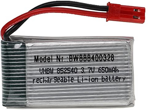 vhbw Akku kompatibel mit BEC Stecker für Modellbau z.B. Racing Car, Helikopter, Flugzeug (650mAh, 3,7V, Li-Polymer, 45 x 25 x 9 mm)