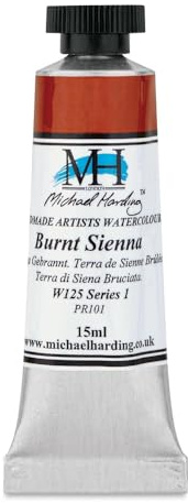 Michael Harding Professional Watercolors - 15ml Tubes (Burnt Sienna)