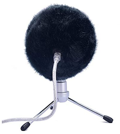 MOUDOAUER Microphone Furry Windscreen Muff Cover for Blue Snowball Black Accessory Part