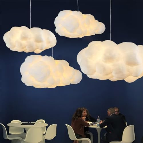 GUANSHAN Simulation Nuage Pendentif Lumière Creative Coton Nuage Lustre Flottant Nuage Plafonnier Nuage Décoratif Plafonnier Pendentif Nuage Lumière Pour Chambre, Salle À Manger, Couloir