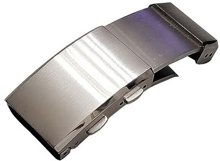 Amagogo Uhrenarmbänder Faltschließe Uhrenschließe Sicherheitsverschluss Zubehör Double Push Diving Diver Schnallen Ersatz-Faltschieber-Schnalle, 20MM