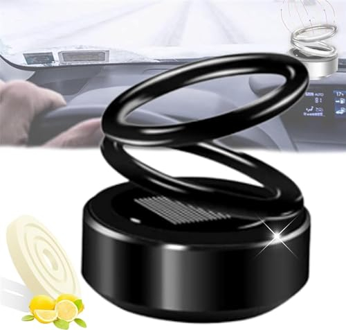 Qoobom AEXZR Tragbare kinetische Mini-Heizung, AEXZR Mini tragbare kinetische Heizung, automatisch rotierende Solar-Doppelringheizung für Auto & Haushalt (Schwarz), QOOBOM-HG565466EUCYCMLLL