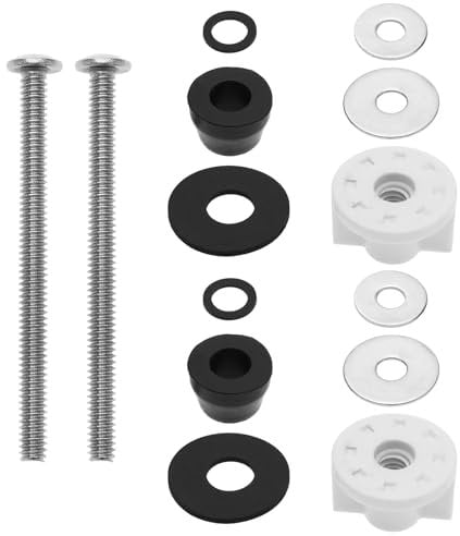 The Lord of the Tools 2 Set Toilet Seat Hinge Bolts Kit Hinge Bolt Replacement Top-Fixed Hinge Universal Toilet Seat Stainless Steel Rubber Hinge Bolt