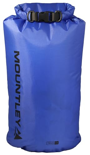 MOUNTLEY Dry Bag 13L - Ultraleichter Packsack wasserdicht - faltbar - wasserdichter Beutel mit Premium Roll-Top, Ideale Packlösung für Wandern, Outdoor, Camping & Wassersport (Blau, 13L)