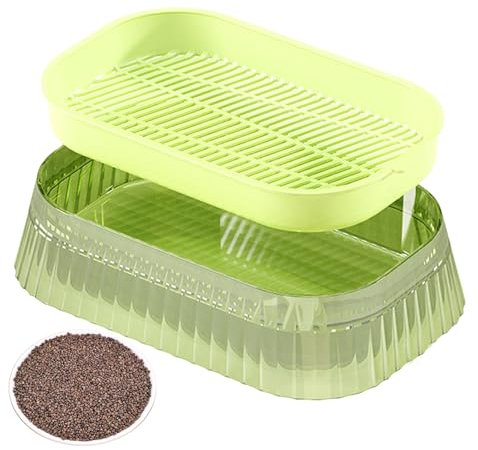 Xistuoz Katzengras-Pflanzgefäß für Zimmerkatzen, Hydrokultur-Katzengras-Pflanzgefäß | Katzengrasbox für den Haushalt | Katzensnack, Katzen-Minze-Pflanz-Hydrokultur-Box, Katzengras-Topf,