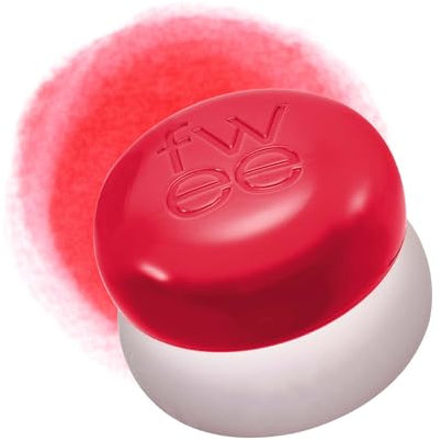 fwee Blurry Pudding Pot | Airbrushed Blush & Lip, Buildable Pigment, Long-lasting, Lightweight, Easy to Blend, Natural Soft Matte Finish - D-day (Neon Red) | 0.17 oz