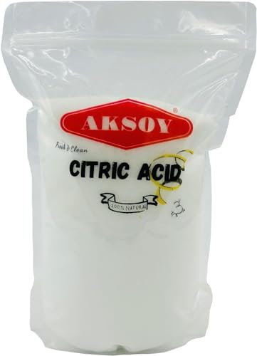 Aksoy Citric Acid Food Grade 3200gr || Non-GMO, Anhydrous, Make Your Own BathBomb, No Additives, Sour Drinks, Household Cleaning with Citric Acid Powder