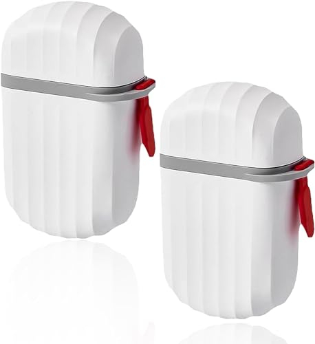 2PCS Boîte à Savon de Voyage Portable, Boite Savon Plastique, Boîte de Savon avec Couvercle, Porte-Savon avec égouttoir pour Voyage, Randonnée, Camping (Blanc)