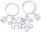JRZDFXS Cadeau Saint valentin Couple Porte clé Maison Couple Personnalisé: Ensemble de 2Pcs Porte Clef en Acier Inoxydable - pour la Maison - Cadeau Amour de Pendaison de Crémaillère (2)