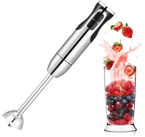 AUTOECHO Licuadora de inmersión de acero inoxidable, licuadora de inmersión manual - Batidora de mano Batidoras de mano | Licuadora del PDA del artilugio de la cocina con el modo de la turbina,