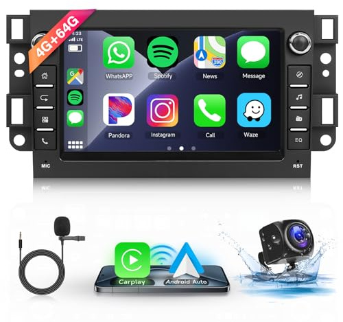 Hodozzy 4G+64G Android Autoradio Für Chevrolet Aveo Epica Captiva Lova Gentra, Radio mit Wireess Carplay Android Auto, 7 Zoll Touchscreen Bildschirm Con Navi WiFi Bluetooth DSP FM/RDS Rückfahrkamera