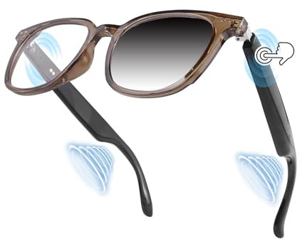 Smart Wireless Headphone Sunglasses Intelligente Audio Sonnenbrille für Herren Damen Brille mit Mikrofon Lautsprecher Polarisierten Brillengläsern Audiofunktion mit Kopfhörer Open Ear Headphone