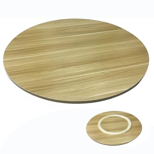 Nizer Table de salle à manger ronde en bois avec grande assiette de 50 cm en noyer 50 cm