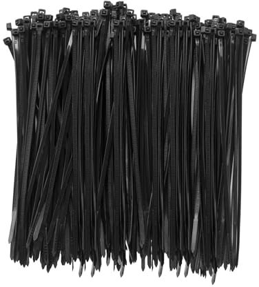 HAN-LBG Black Cable Ties 300mm x 3.6mm, 100 Pack Nylon Zip Ties Heavy Duty with 40lb Tensile Strength, Self Locking Long Plastic Tie Wraps for Home Office Garden DIY