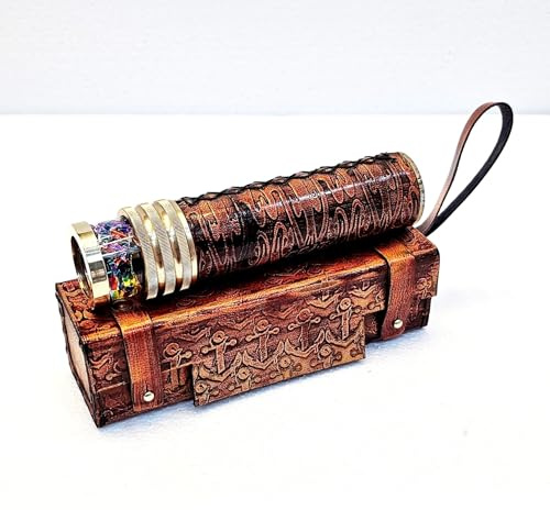 Antikes braunes Flüssigkeitsrad Kaleidoskop Vintage Maritim Optisches Messing Sammlerstück Nautisches Geschenk