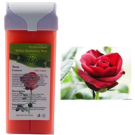 Wachs-Nachfüllpatrone für Roll-On Waxing Set, Enthaarungswachs für Arme, Beine und Körper, Weicher Wachsroller (100g, Rose)