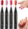 4 Piece Nail Polish Pens, Polishey Nail Polish Pens Uk Easy Application Diy Nail Polished Nail Varnish Pens For Girls Ideal For At Home Manicure And Nail Design