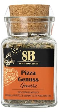 Acht Botaniker vom Hof Bodengut – Gewürzmischungen mit Charakter | Aus eigenem Anbau, handgemacht & naturrein | Direkt vom Feld in die Küche, Pizza Genuss 38g Glas