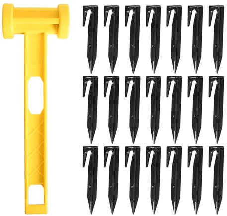 100 Piezas Piquetas para Robot Cortacésped, Estacas de Fijación para Cables Delimitadores del Robot Cortacésped, Piquetas de Tierra Plástico, Compatible con Husqvarna, Gardena, Worx, Bosch, Yard Force