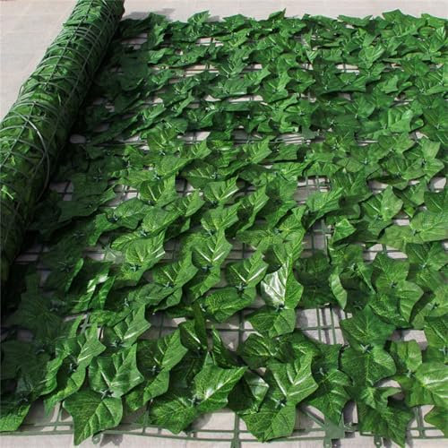 AQCQDQ Künstliche Efeu Garten Sichtschutz 100x200cm,Sichtschutzzaun Efeu,Mehrfachgröße Efeu Sichtschutz,grüner Efeuzaun mit verstärkter Verbindung, künstliche Hecken mit Weinblättern (100x300cm,7)
