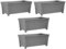 Muddy Hands Pack of 4-55cm Grey Long Trough Plant Pot Plastic Planter Indoor Home Outdoor Garden Window Herb Flower Box