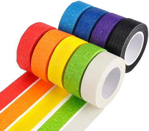 HJYIMYI 9 Rouleaux Iridescent Ruban Adhésif Décoratif, 20 mm x 13 m | Ruban de Masquage Coloré, pour Travaux Manuels, Cours d'art, Peintres, DIY, Maison, Bureau, Salle de Classe