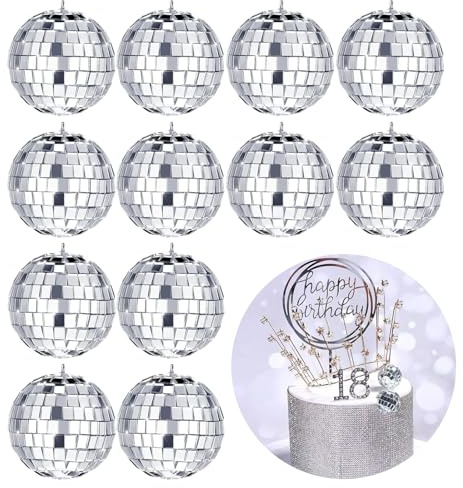 12 Stück Mini Discokugel Deko, Discokugel Klein, Glänzende Discokugel Deko für Weihnachtsbaum Hochzeit Geburtstagsfeier Dekoration Lichteffekt, Perfekte Kleine Discokugel für Deine Party