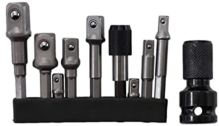 Hex Steckdose Adapter, Schlagschrauber-Bohrer-Verlängerungsstange 1/4'' Sechskantschaft auf 3/8'' 1/2'' Vierkantkopf(C)