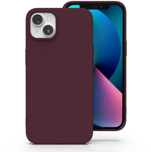 Zuvirelx Silicone Case for iPhone 13 Mini, Soft Grip, Thin, Minimalist, Shockproof, Non-Slip, Pocket-Friendly - Burgundy