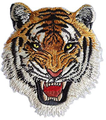 2 stücke diy tiger aufbügeln patch gestickte applikationen kleidung patches kleidung nähen stickerei prozess