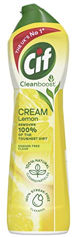 Cif Lemon Cream Cleaner multipurpose surface cleaner with 100% natural cleaning particles removes 100% of the toughest dirt 8x 500 ml